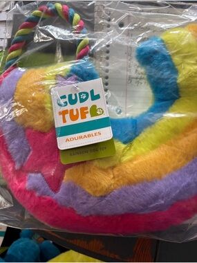 Rainbow Plush Dog Toy - Multicolor